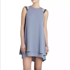 BCBGMAXAZRIA SELINA BLUE GRAY DRESS MEDIUM